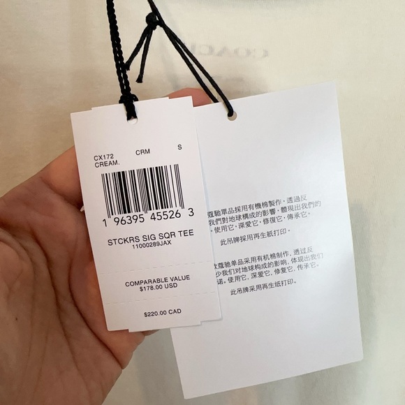 NWT Coach Signature Square T Shirt With Sticker Patches size S - Picture 8 of 9
